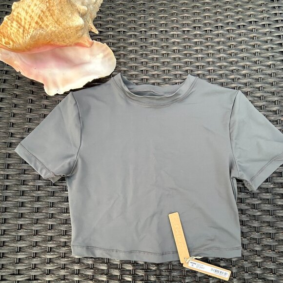 Ladies SKIMS Swim Top Gunmetal NWT Size Small - Picture 1 of 2